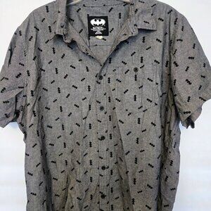 Men's Batman S/S button-down shirt gray/black Size XXL‎